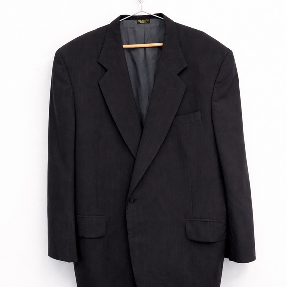 Oscar de la Renta Men’s Pinstripe Blazer XL Navy Tailored Jacket